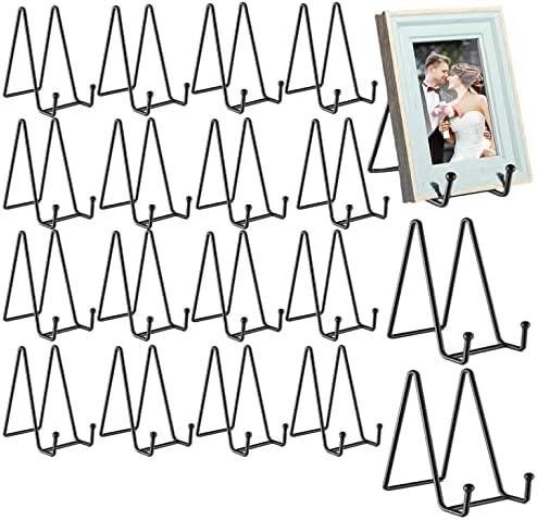 18 pcs 4.5in Plate Stands for Display,Metal Plate Holders Display Stands Can Be Used for Picture Stand,Book Stands for Display,Plate Display Stands,Easel,Photo Frame Stands,Plaque Stands,Desktop Stand