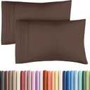 King Pillow Cases Set of 2 - Ultra Soft Hotel Quality Pillowcase Covers - Comfy, Cozy & Wrinkle Free - Shrinkage, Stain and Fade Resistant - Machine Washable Pillow Protectors - 2 Piece Set - Brown