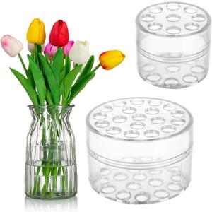 Spiral Ikebana Stem Holder,2PCS Spiral stem Holder for Flowers, Spiral DIY Bouquet Twister Flower Arrangement Holder(Transparent Large+Smal)