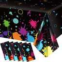 Glow Party Table Covers Neon Plastic Tablecloths 108 x 54 Inch Disposable Neon Glow Table Cloths for Black Light Birthday Party Supplies Decorations(6 Pieces)