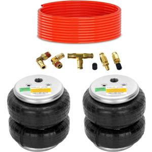 TORQUE 2 Pack Universal Air Spring Airbag Air Bag Replacement 1/2" NPT Single Port Double Bellow Standard 2600 lbs with Air Line (5000 (Double Convoluted), 2 Pack) TORQUE 2 Pack Universal Air Spring Airbag Air Bag Replacement 1/2" NPT Single Port Double Bellow Standard 2600 lbs with Air Line (5000 (Double Convoluted), 2 Pack)