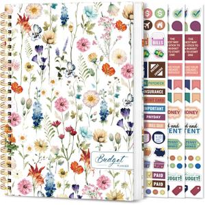 Aesthetic Budget Planner - Monthly Finance Planner with Expense Tracker, Undated Bill Organizer, Budget Notebook to Manage Your Finances, Account Budget Book - Wildflowers