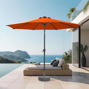 HOMSHADE Outdoor Patio Umbrella - Market Table Pool Deck Umbrella with Push Button Tilt, Crank, UPF50+ UV Protection and Sturdy Ribs, 3-Year Fade Resistance, 220GSM Solution-Dyed Fabric (No base)