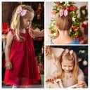 4 PCS Christmas Hair Bow Set - Candy Cane Hair Clips for Girls Handmade Ribbon Hair Bow Clips Non-slip Alligator Clips Hair Barrettes Christmas Hair Accessory for Teens Toddlers Kids Women Gift