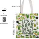 MAOFAED Its A Good Day To Get Some Matcha Canvas Tote Bag Matcha Lover Gift Shoulder Bag Handbag For Shopping Travel