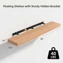 WOPITUES Long Floating Shelves 56", 3 Pcs Wall Shelves, Invisible Brackets, 56in