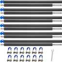 TOBWOLF 6PCS 10-16FT Trampoline Replacement Enclosure Poles Kit, Universal Safety Trampoline Poles Fits 6 Straight Poles Trampoline Frame, Compatible with Trampoline Legs of Up to 1.65"/4.2CM Diameter