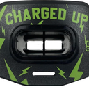 DAMAGE CONTROL Youth Football Mouth Guard  Breathable No Boil Mouthpiece, Protects Lips & Teeth, Works with Braces, Includes Helmet Strap  Sports Gear & Accessories (Charged Up)
