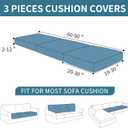 Couch Cushion Covers Non Slip Stretch Sofa Slipcovers,Dark Gray | Anti-Slip, 3-Pieces, Elastic Bottom, Stretchy, Pet Friendly, Machine Washable, Durable, for Sofa, Couch, Chair, Living Room