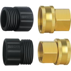 DUSICHIN Garden Hose Fitting Pressure Washer Gun to Water Hose Adapter, 3/4 INCHES GHT Male and Female to Power Washer Wand Handle M22 Female Fitting 3/4" GHT to M22 Joint DUS2626