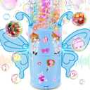 Bubble Machine for Kids - Automatic Bubble Maker with LED Light & Music, Rotating 360 UFO Toys, Safe Bubble Blower for Pets Dogs Cats, Cool Outdoor Toy for 1-3 3-8 Year Old Boys Girls Birthday Gifts