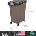 IRIS USA Dog Food Storage Container 58 Lb, Airtight Large Pet Food Storage Bin with Wheels, for Dog Cat Bird Chicken Food, Holds Up to 58 lbs, Keep Fresh, BPA Free, Made in USA, Black