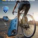 FNTCASE for iPhone 15 Case: for iPhone 14 Case & iPhone 13 Case [Built-in Screen Protector & Kickstand] [Military Grade Drop Protection] Heavy Duty Full Protective Shockproof TPU Phone Cover - Blue