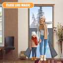 Magnetic Thermal Insulated Door Curtain, Fits Door Size 34" x 82", Center Opening, Durable Oxford Cloth&Thicken Polyester Fiber, Weighted Bottom,Temporary Door Thermal Curtains (Gray)