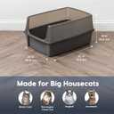 IRIS USA Cat Litter Box XX-Large Open Top with High Sided Walls Tall Scatter Shield Scoop Included Easy Clean Plastic Pan for Big Cats Kittens Multi-Cat Households 30" L x 20" W x 14" H Gray