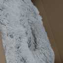 Dog Bed Calming Beds for Small Medium Dogs - Round Donut Washable Dog Bed, Anti-Slip Faux Fur Fluffy Donut Cuddler Anxiety Cat Bed(Light Grey 24")