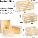 Youeon Set of 3 Rustic Wooden Nesting Crates with Handles, Decorative Wooden Crates, Crate Box Wooden Storage Box for Kitchen, Office, Bedroom, Closet, Rustic Country Decor