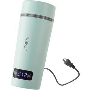 balbali Dual Voltage Travel Kettle 100-250V - 12oz Portable Water Boiler/Warmer/Heater for Boiling Water - 4 Preset Temperature Control Portable Tea Kettle Electric Travel - Green