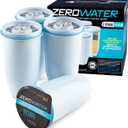 ZeroWater Official Replacement Filter - 5-Stage 0 TDS Water Filter Replacement IAPMO Certified to Reduce Lead, Chromium, and PFOA/PFOS 4-Pack