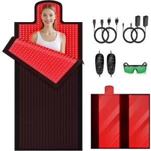 Red Light Therapy Blanket-84x33 inches Large Red Light Therapy Mat Full Body with High-Power 3100 LEDs | Dual Wavelength 660nm& 850nm, Infrared Light Therapy Sleep Bag for Pain Relief