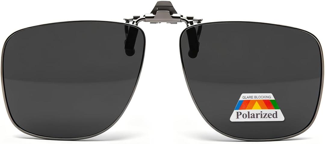 LianSan Upgraded Polarized Clip On Sunglasses Over Prescription Glasses,Flip Up Sun Shades Fit Eyeglasses Anti Glare
