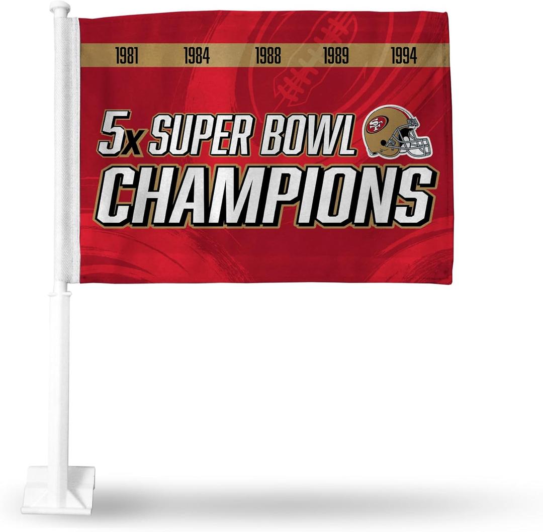 Rico Industries NFL Car Flag Double Sided Car Accessory (5x NFL Champions)