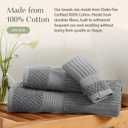 Springtree Home 100% Cotton Bath Towel Set 6 Piece Set | Super Soft & Absorbent Quick-Dry 2 Bath Towels 2 Hand Towels & 2 Washcloths |Textured and Durable Cotton | Krista Collection (Ultimate Grey)