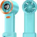 boraynarce Portable Handheld Turbo Fan, High Speed(1-100) Adjustable Desktop Mini, 4000mAh Battery Rechargeable with Digital Display,Personal for Travel/Camping/Outdoor/Home/Office. (Cyan)