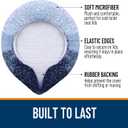 OLANLY Soft Microfiber Bathroom Toilet Lid Cover, Machine Washable Covers, 17.5x15, Stays in Place Rubber Backing, Fits Most Round, Elongated and Oblong Lids, Accessories Decor, Navy