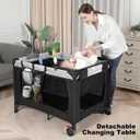 Pack n Play,Baby Bassinet,Playpen,Crib, Diaper Changer,Black