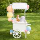Ilyapa Candy Cart for Party with Wheels for Events - 5'6 Ft Tall, 2'11 Ft Long Wooden Dessert Cart for Candy Display, Treats, and Ice Cream for Events, 34.9 X 20 X 65.9 Inches