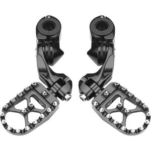 Motorcycle Highway Foot Pegs, FootPeg Pedals, 1.25 inch Highway Bar Footpegs Fit for Harley Touring Honda Kawasaki Suzuki Yamaha (Large Black)