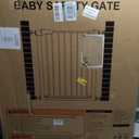 Mumeasy 29.7-40.6" Baby Gate for Stairs, Auto Close Dog Gate for Doorways, Pressure Mounted No Drill Pet Gate with Easy Walk Thru Door, Double Lock, Black