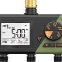 Diivoo Brass 3 Zone Sprinkler Timer, Programmable Hose Timers for Watering 3 Outlet with Large Display, Rain Delay & Manual Mode for Outdoor Automatic Irrigation of Garden, Lawn, Yard