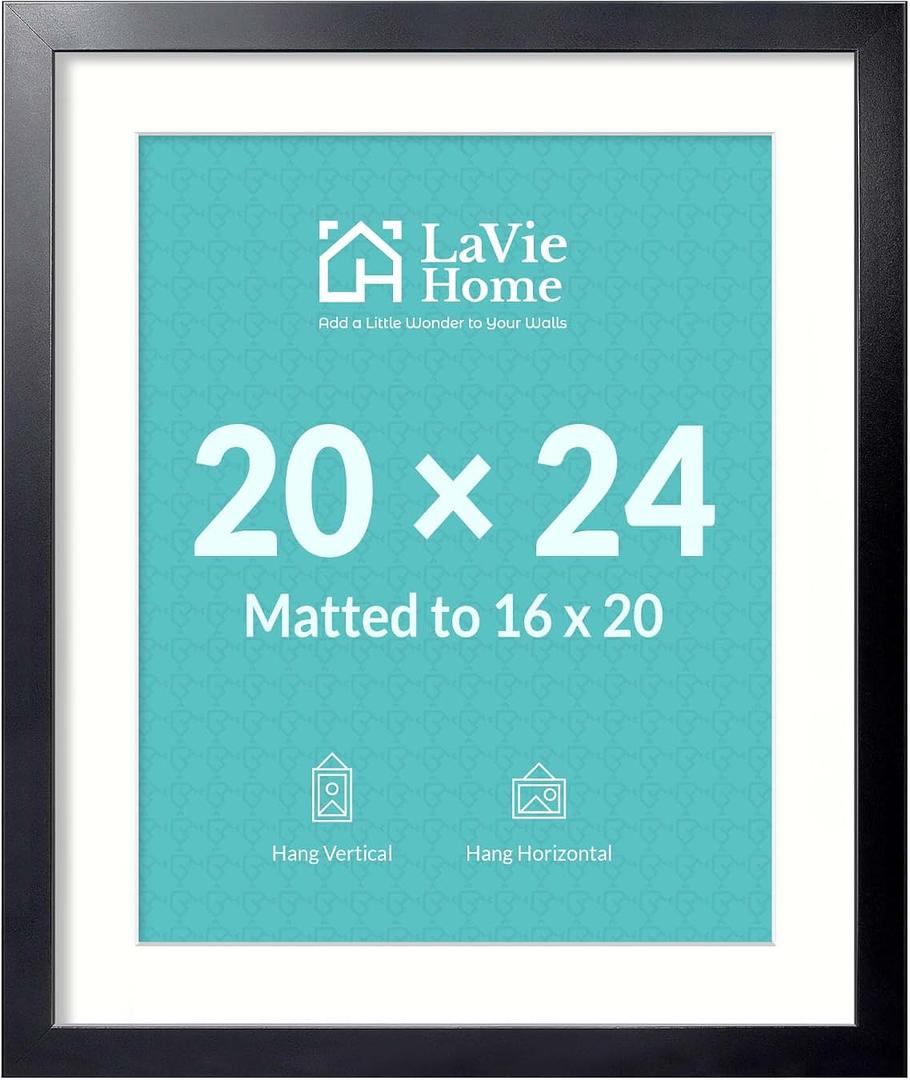 LaVie Home 20x24 Picture Frame Black Poster Frame