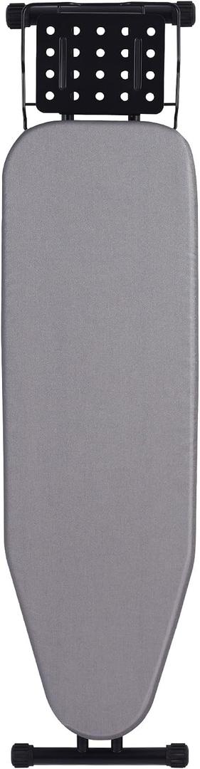 Jakeefud Deluxe Ironing Board with Heat Resistant Cover and Thicken Felt Pad, Heavy Sturdy Legs,Full Size Hanger Iron Board,Foldable (L-Grey)