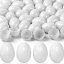 120 Pieces Empty Easter Eggs 2.36" Plastic Easter Eggs bulk for Easter Basket Stuffers Fillers, Easter Hunt, DIY Spring and Easter Decorations Classroom Prizes, Party Favors(White)