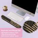 Retro Flag Ergonomic Wrist Support Keyboard Mouse Wrist Rest Set, Computer Office Comfortable Wrist Rest for Mouse Easy Typing