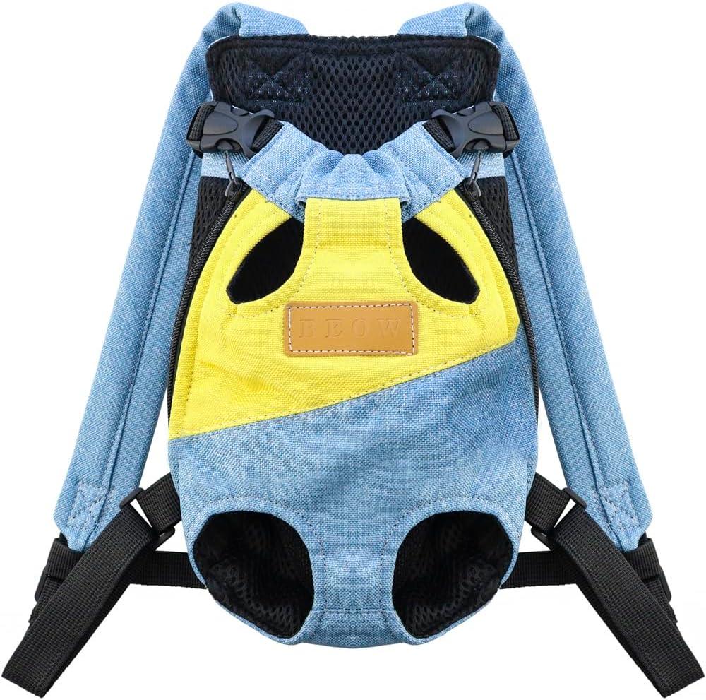 Pet Carrier Backpack, Adjustable Backpack Legs Out Easy-fit Chest Carrier for Medium Dogs Cats Puppies