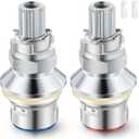 Enhon 2 Pack Ceramic Disc Cartridge Replacement for 910-9000, Compatible with Price Pfister Hot & Cold Ceramic Valve, For Use on Two Handle Lavatory Faucets, 12 Point Broach