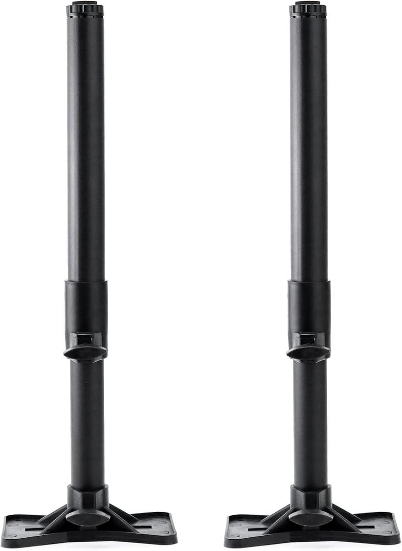 QWORK Undermount Sink Brackets Kit, 2 Pack Steel Undercounter Sink Stand Adjustable Support Sink Leg, Sink Repair Bracket Kit, for Kitchen and Bathroom (17.7-30.3"), Black