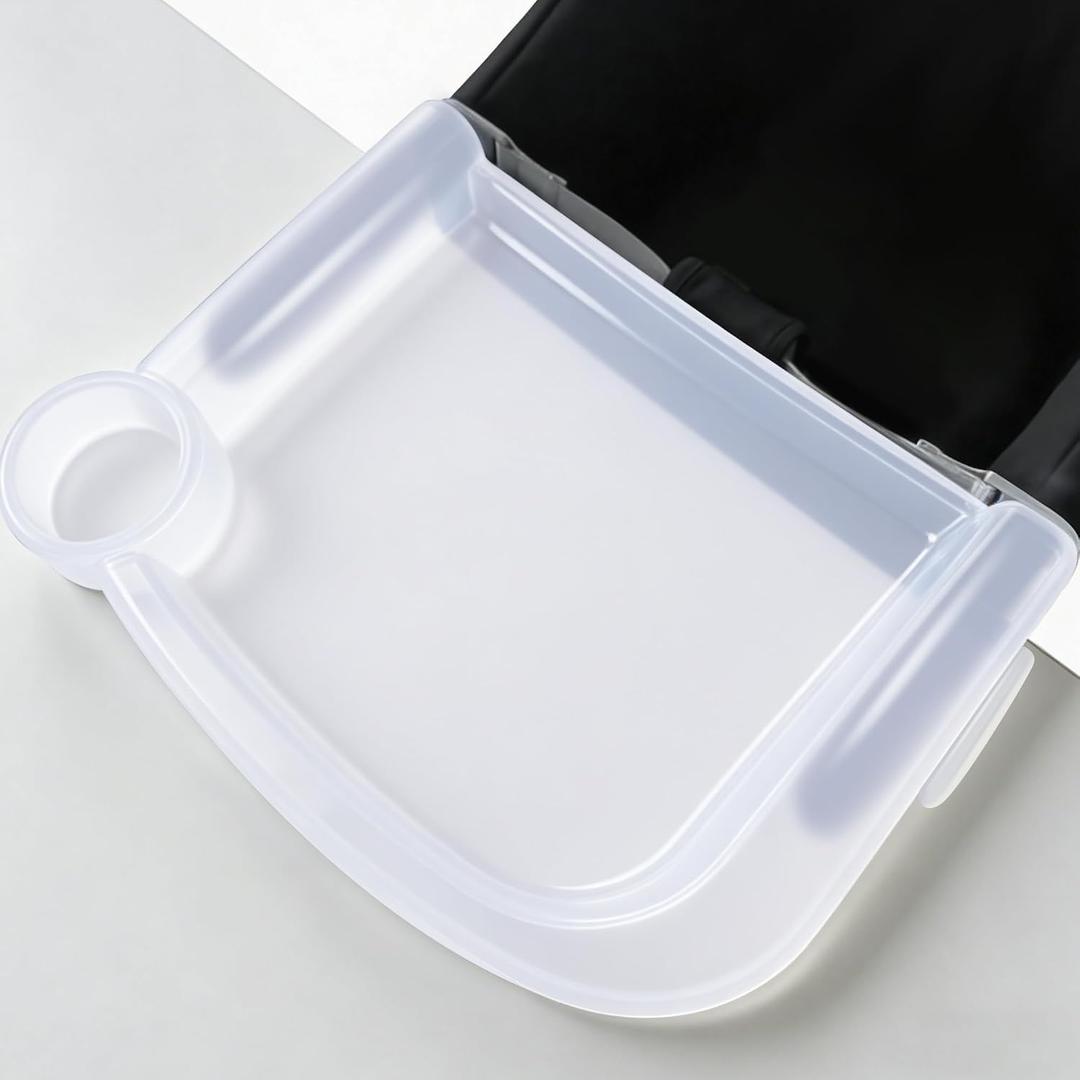 Clear Plastic Baby Dining Tray for Ingle-sina Fast Table Chair Portable Clip-On Feeding Tray for Hook-On High Chair for Home & Restaurant Use, Dishwasher Safe & BPA Free, 17.5"D x 12.5"W x 2.5"H