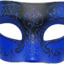 3 x Coolwife Masquerade Mask Vintage Venetian Greek Roman Party Mardi Gras Masks (D Blue Black)