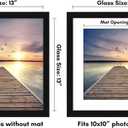 Americanflat 13x13 Picture Frame with Shatter-Resistant Glass - Use as 10x10 Frame with Mat or Display 13x13 Photo Without Mat - Signature Collection - Square Frames for Wall Display - Black