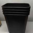 Storex 7 Gallon Trash Can, Gray, 6-Pack Black
