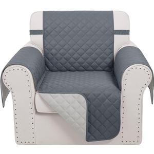 Recliner Chair Covers Reversible Sofa Cover Couch Cover for Pets Lazy Boy Furniture Protector(23''Chair,Dark Blue/Light Grey)