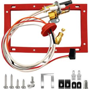 Pilot Assembly for Water Heater Replacement Kit Compatible with Rheem Ruud Richmond SP20824 SP20754 SP21058 SP20800, Complete NG/LP Universal Set with Thermopile, Spark Igniter & Flame Arrestor