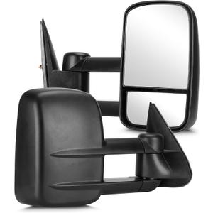 Youxmoto Towing Mirrors fit 1999-2007 for Chevy for GMC Silverado/Sierra 1500 2500HD 3500HD /Tahoe Yukon Suburban Avalanche Pickup Truck Mirrors, Manual Folding & Telescoping; Left+Right Side Mirrors