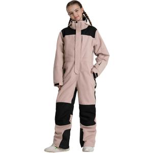 GSOU SNOW Kids Snow Suit One Piece Ski Suit Boys Girls Snowboard Jumpsuits Waterproof Youth Snowsuit Outfit (8-9 Years, Pink-1)