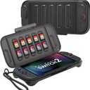 JSAUX Protective Case Compatible with Nintendo Switch 2 (2025), Hard Carrying Shell, Slim & Portable, Dustproof, Built-in Game Card Slot, Travel-Carry, Full Protection Cover  Translucent Black PC0116